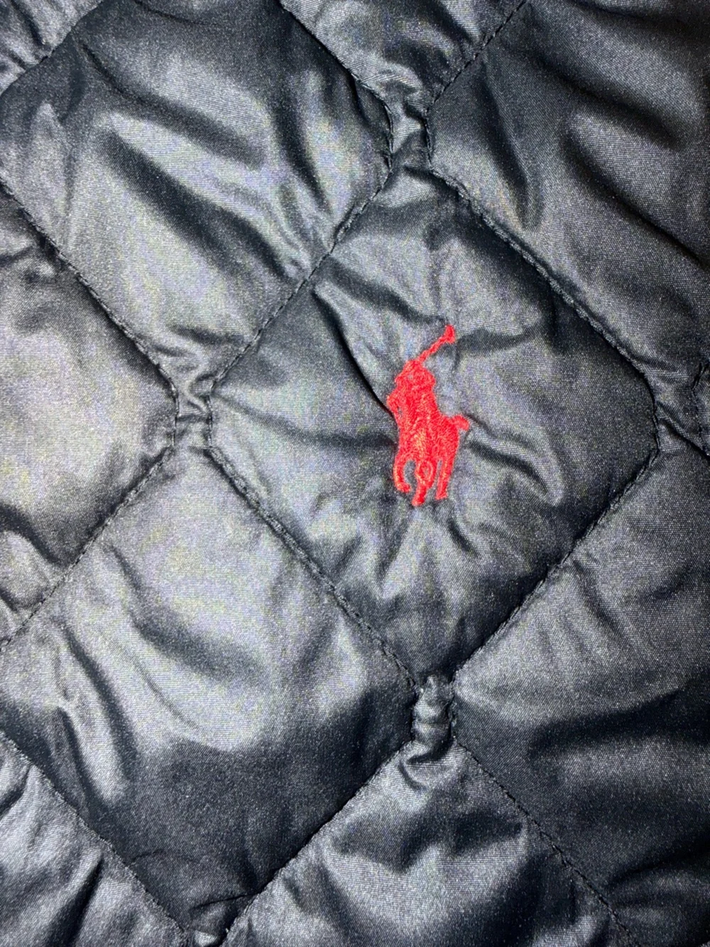 Ralph Lauren Black Quilted Jacket with Brass Snap